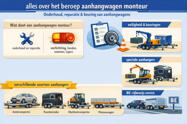 Alles over het beroep aanhangwagen monteur Wat doet een aanhangwagen monteur